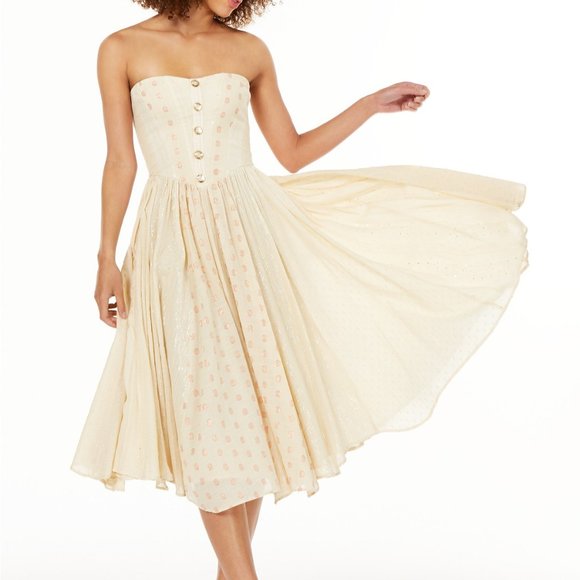NEW Free People Amanda Strapless Midi Dress $228 - Picture 5 of 13